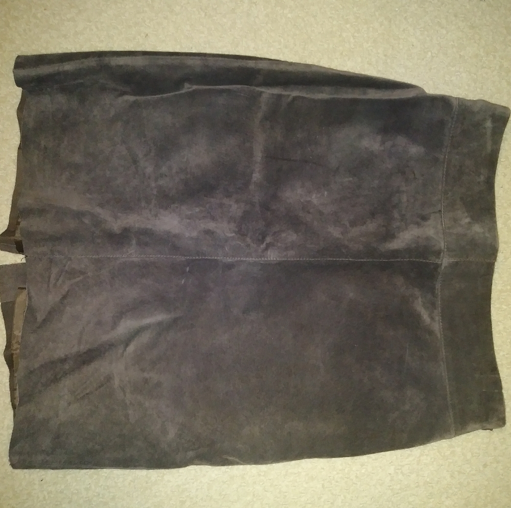Express brown sueded leather skirt